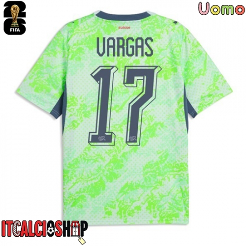 Svizzera Ruben Vargas #17 Seconda Maglia Mondiali 2026 Manica Corta